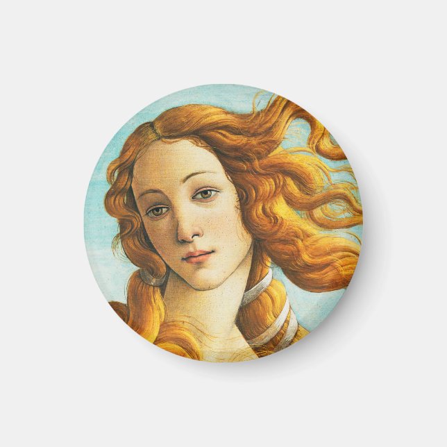 Sandro Botticelli Venus födelse Ansiktsdetalj Magnet (Framsidan)