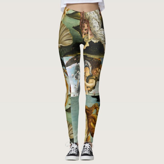 Sandro Botticelli "Venus födelse - collage" Leggings (Framsida)