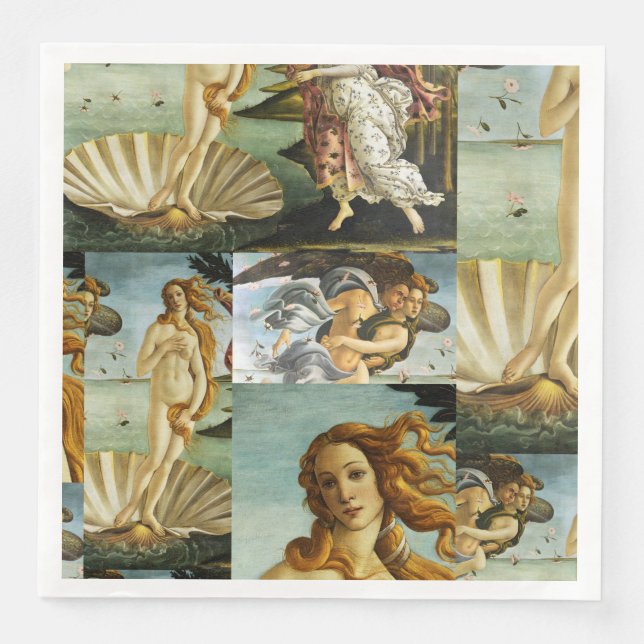 Sandro Botticelli "Venus födelse - collage" Pappersservett (Framsida)