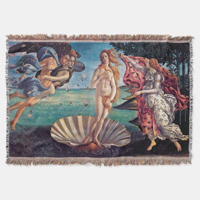 Sandro Botticelli - Venus födelse - Fin konst Filt (Framsidan)