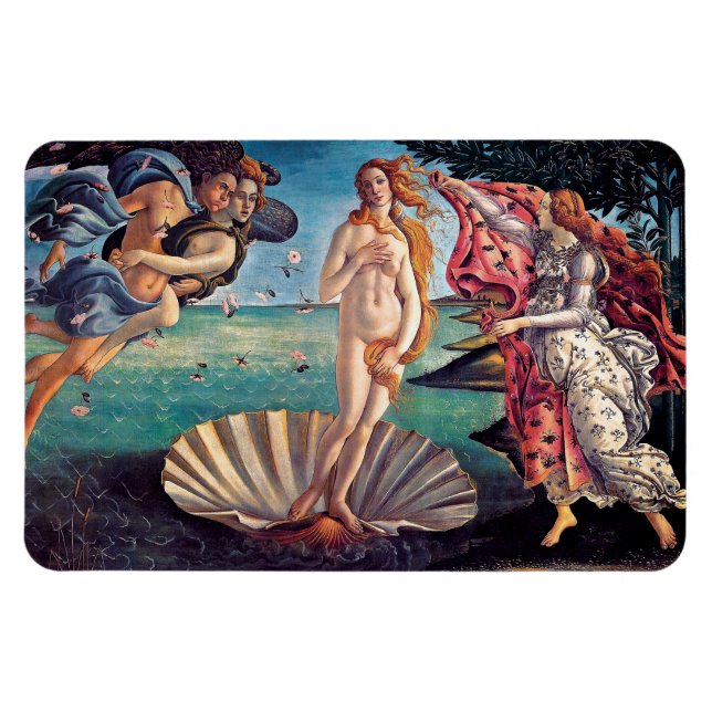Sandro Botticelli - Venus födelse - Fin konst Magnet (Horisontell)