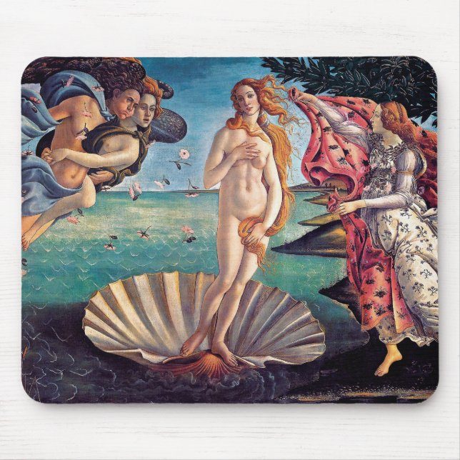Sandro Botticelli - Venus födelse - Fin konst Musmatta (Framsidan)