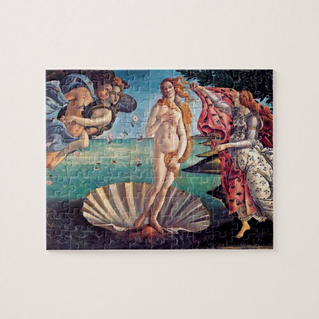 Sandro Botticelli - Venus födelse - Fin konst Pussel (Horisontell)