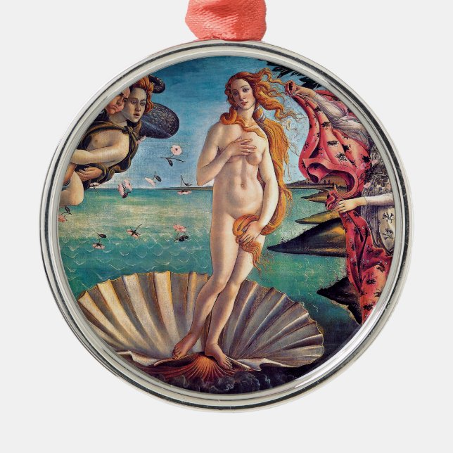 Sandro Botticelli - Venus födelse - Finkonst Julgransprydnad Metall (Framsidan)