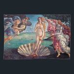 Sandro Botticelli - Venus födelse - Finkonst Kökshandduk<br><div class="desc">Venus födelse är en målning av Sandro Botticelli som allmänt tros ha målats i mitten av 1480-talet. Den föreställer gudinnan Venus,  som framträder ur havet som en vuxen kvinna och anländer till stranden.</div>