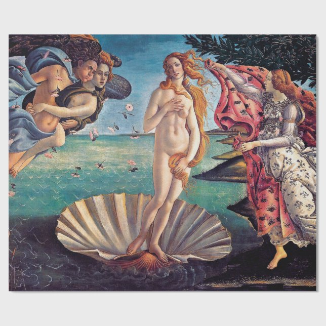 Sandro Botticelli - Venus födelse - Finkonst Presentpapper (Platt)