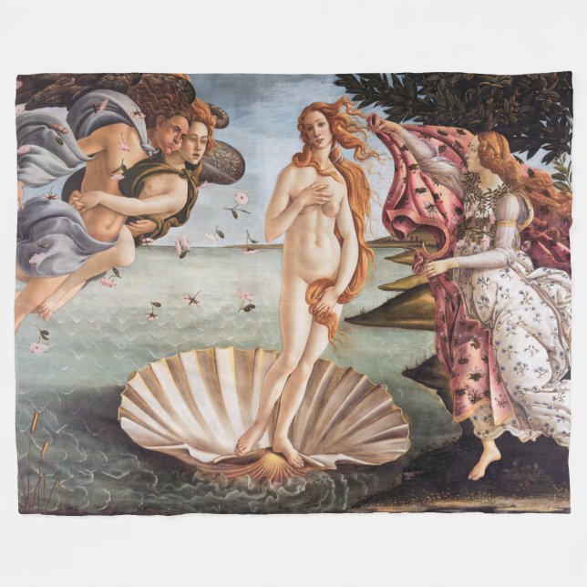 Sandro Botticelli - Venus födelse Fleecefilt (Framsidan (Horisontell))