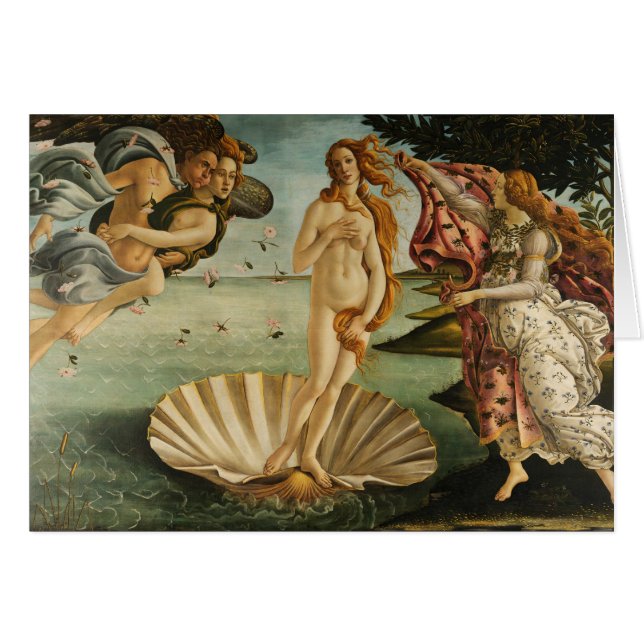 Sandro Botticelli - Venus födelse Hälsningskort (Framsidan Horizontal)