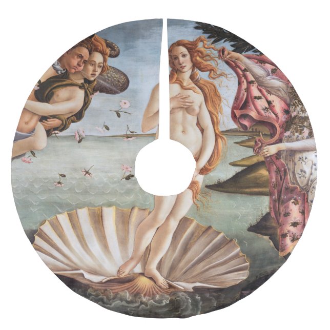 Sandro Botticelli - Venus födelse Julgransmatta Borstad Polyester (Framsidan)