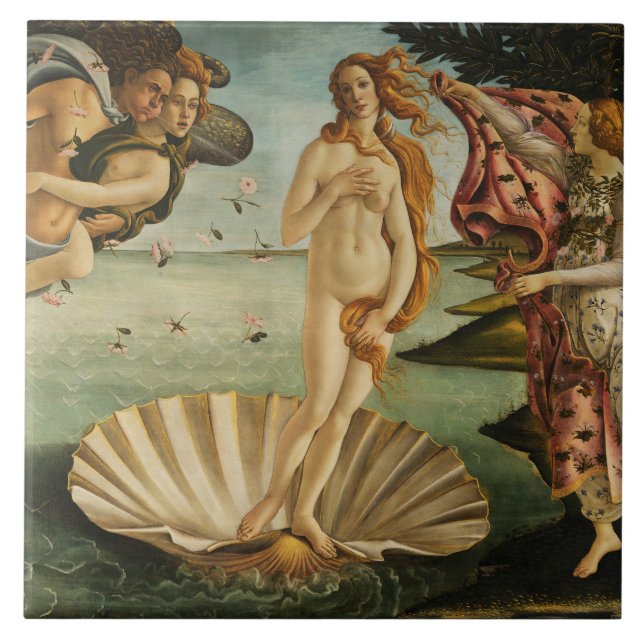 Sandro Botticelli - Venus födelse Kakelplatta (Framsidan)
