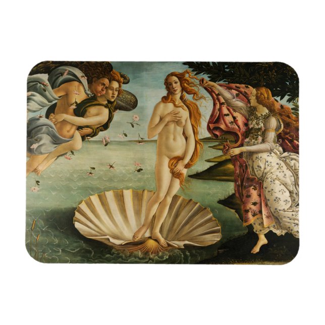 Sandro Botticelli - Venus födelse Magnet (Horisontell)