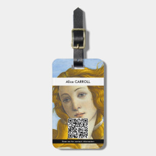 Sandro Botticelli - Venus födelse - QR-kod Bagagebricka
