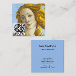 Sandro Botticelli - Venus födelse - QR-kod Fyrkantigt Visitkort