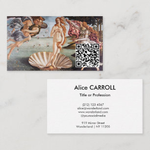 Sandro Botticelli - Venus födelse - QR-kod Visitkort
