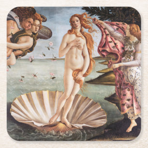 Sandro Botticelli - Venus födelse Underlägg Papper Kvadrat