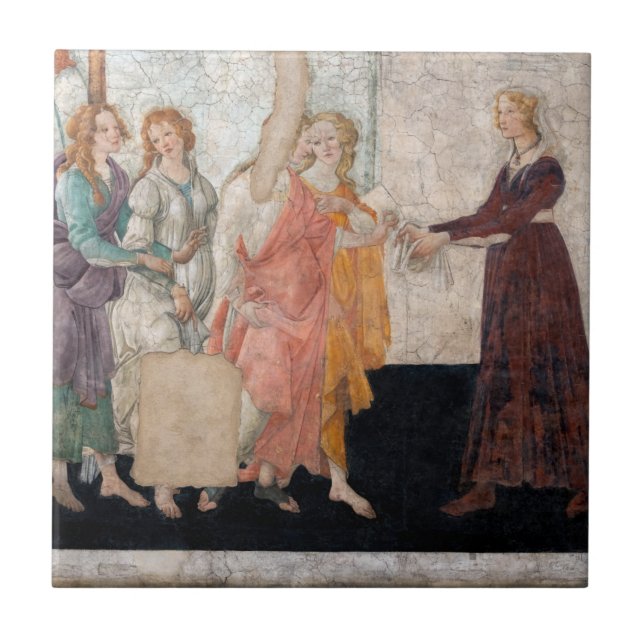 Sandro Botticelli - Venus och de tre Graces Kakelplatta (Framsidan)