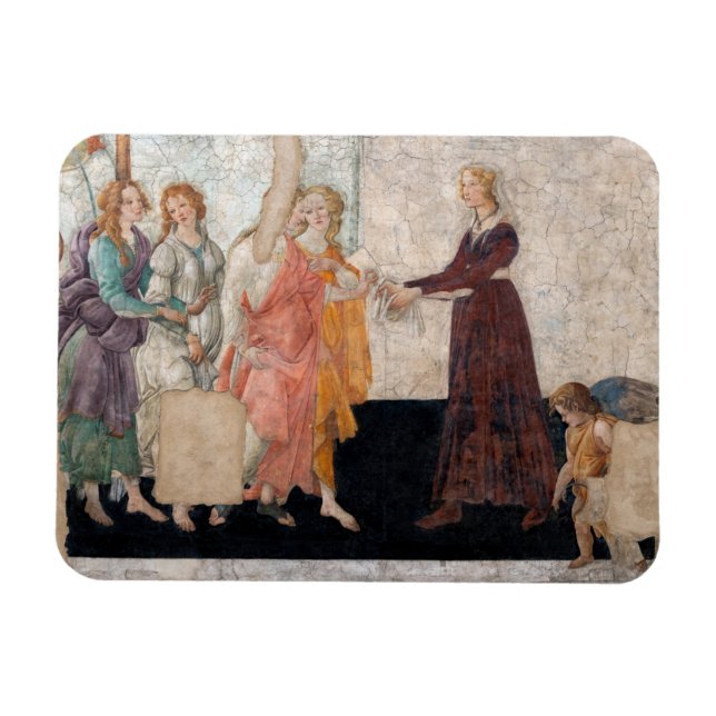 Sandro Botticelli - Venus och de tre Graces Magnet (Horisontell)