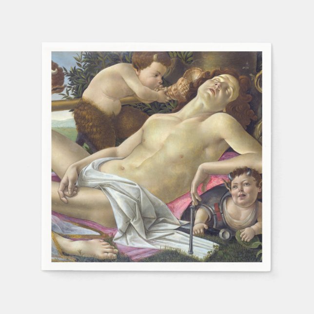 Sandro Botticelli - Venus och Mars, höger Pappersservett (Framsidan)