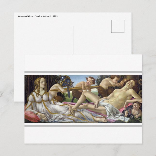 Sandro Botticelli - Venus och Mars Vykort (Fram/baksida)