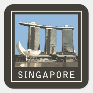 Sands för Singapore Marinafjärd Fyrkantigt Klistermärke
