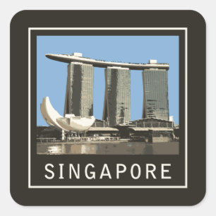 Sands för Singapore Marinafjärd Fyrkantigt Klistermärke