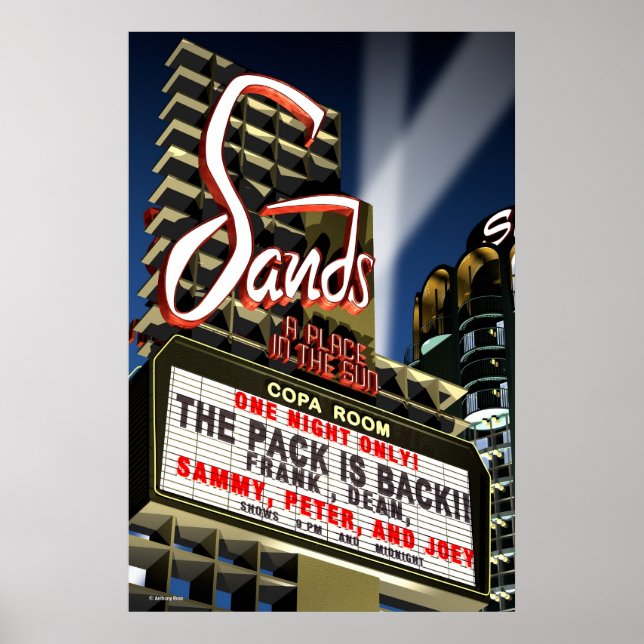 Sands Hotel Las Vegas Retro Art Poster (Framsidan)
