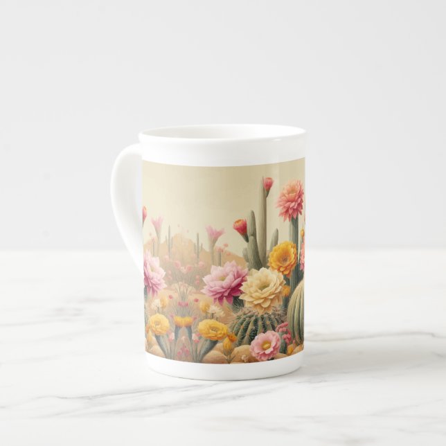 Sands of Bloom Desert Oasis Coffee Mugg Benporslin Mugg (Framsida vänster)