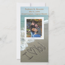 Sandskrift på stranden, jag älskar dig