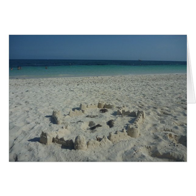 Sandslott bahamas hälsningskort (Framsidan Horizontal)