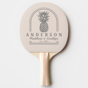 Sandslott Rosa Ananas Bröllopsbåge & Namn Pingisracket