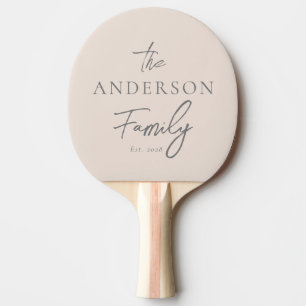 Sandslott Rosa Handskriven Familjenamn Pingisracket