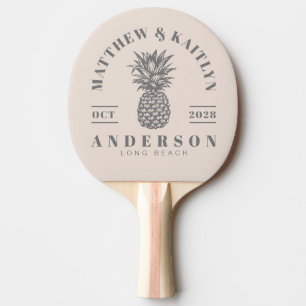 Sandslott Rosa Tropisk Ananas Bröllopskrona Pingisracket