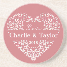 Sandsten för anpassningsbar av ornamental Heart un Underlägg Sandsten