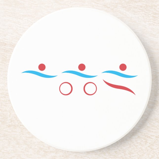 Sandsten Triathlon modern coola logotyp underlägg (Framsidan)