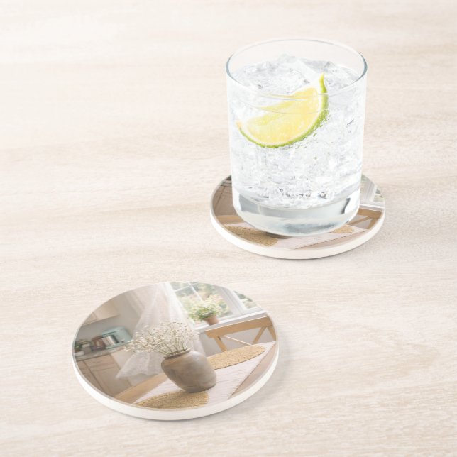 Sandstens Coaster Neutral Farmhouse Babysand Underlägg (Sidan)