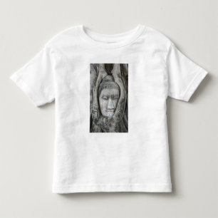 Sandstenshuvud av Buddha omgivet av träd T Shirt