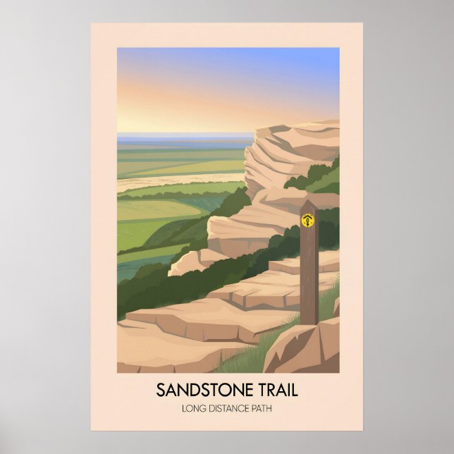 Sandstensspår Långdistansvandring Stig Resa Poster (Framsidan)