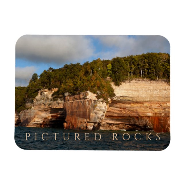 Sandstone Bluffs, Sjö Superior, Pictured Sten Magnet (Horisontell)