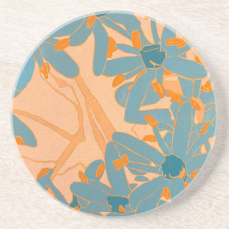 Sandstone Coaster Contemporary Leaf Design Peach Underlägg