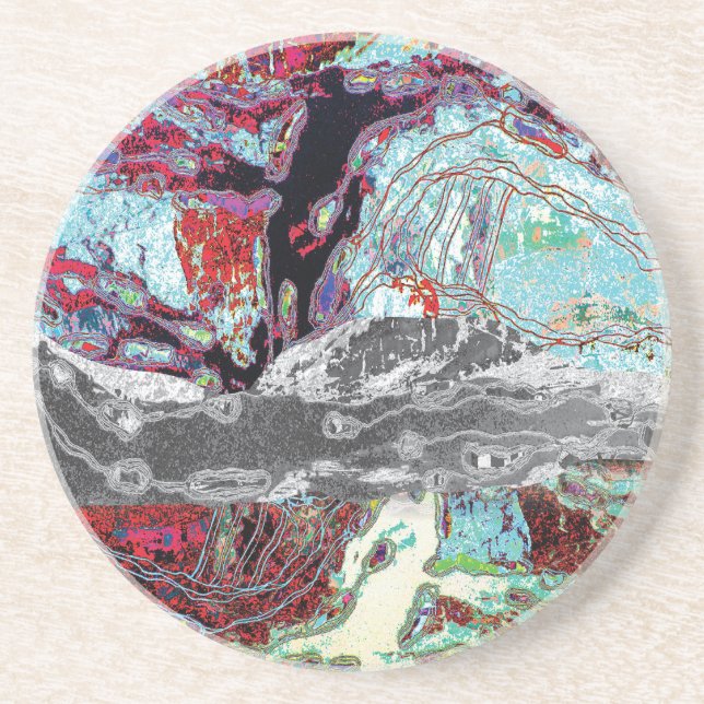 Sandstone Coaster – Strata Pulse Underlägg (Framsidan)