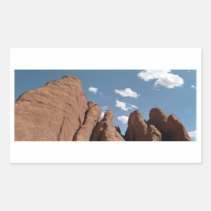 Sandstone Fins Utah Desert Photo Rektangulärt Klistermärke
