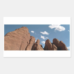 Sandstone Fins Utah Desert Photo Rektangulärt Klistermärke