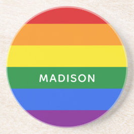 Sandstone för det anpassade Flagga Rainbow underlä Underlägg