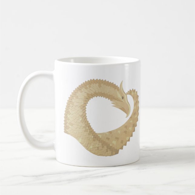 Sandstone-hjärtdrake på vitt kaffemugg (Vänster)