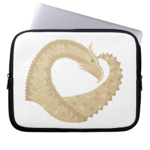 Sandstone-hjärtdrake på vitt laptop sleeve