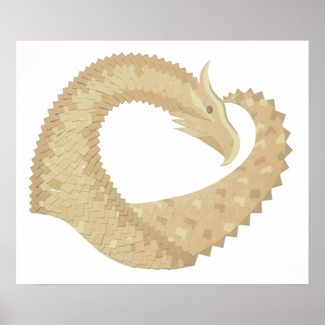 Sandstone-hjärtdrake på vitt poster (Framsidan)