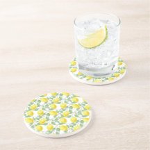 Sandstone Lemon Mönster Round