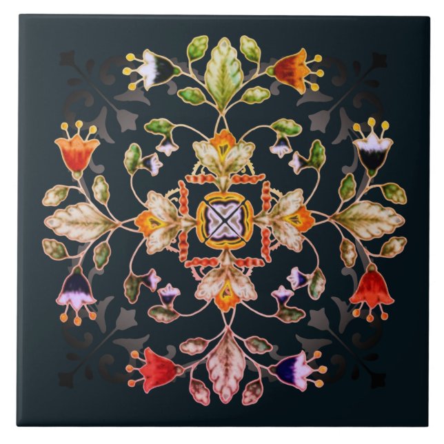 Sandstone Pub Underlägg - Fiori Mörk (Framsidan)