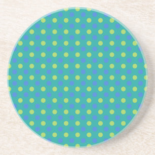 Sandstone-Underlägg: Blue Måne Polka dots Mönster Underlägg Sandsten