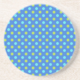 Sandstone-Underlägg: Blue Måne Polka dots Mönster Underlägg Sandsten